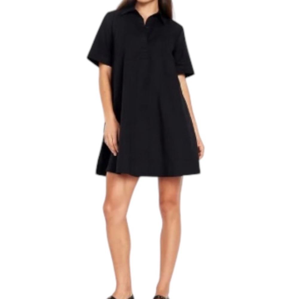 NWT Old Navy Petite Shirt Dress in Black Jack. Size XL Petite